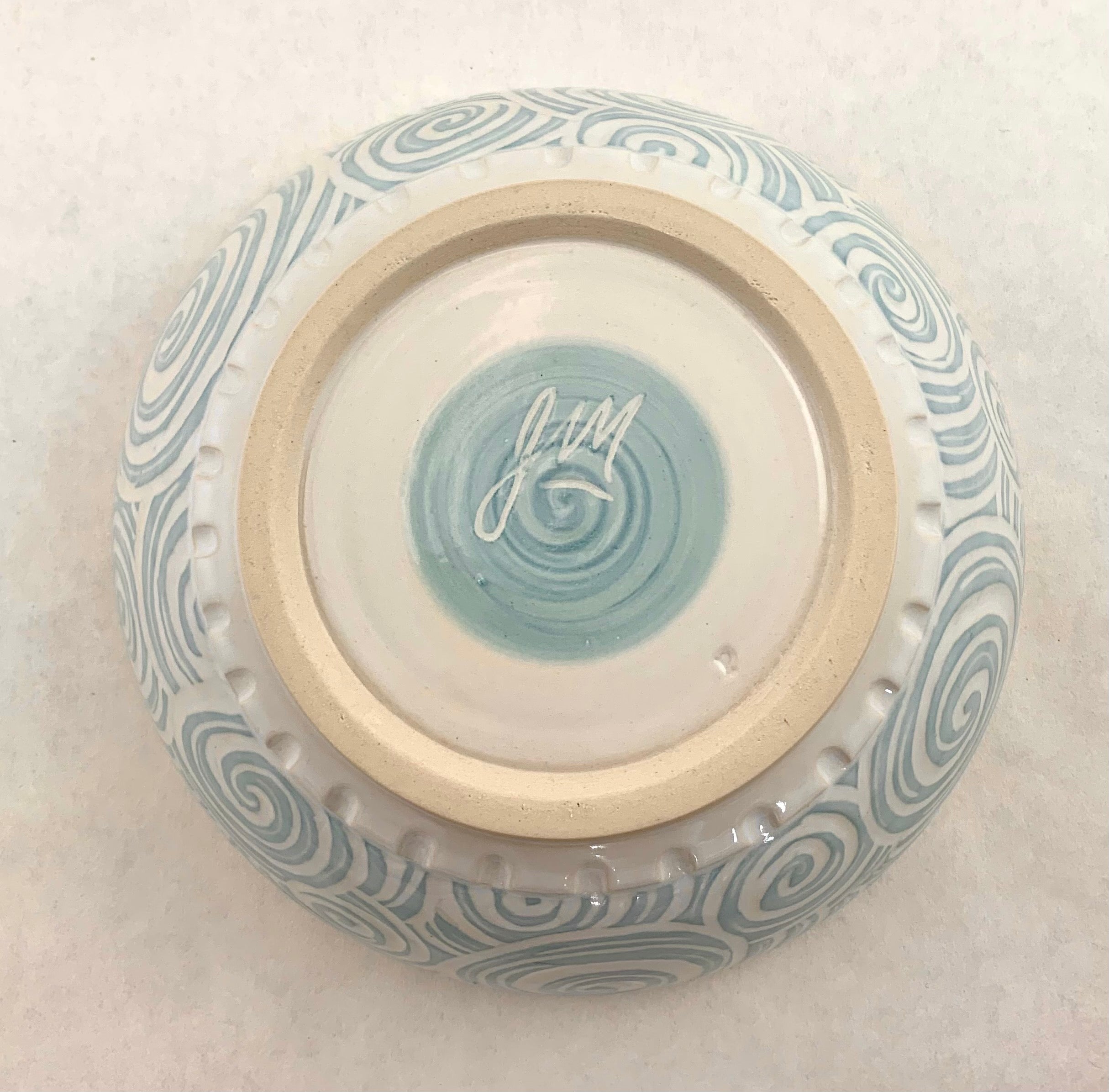 Service Bowl (lg) - blue swirls - porcelain