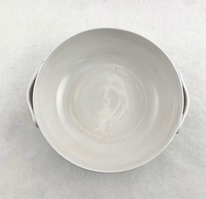 Service Bowl with handles - blue swirls - porcelain